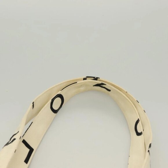 CHANEL Tote Bag Canvas White Gold CC Auth - Picture 11 of 16